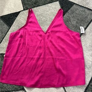 Old Navy Bright Pink V-Neck Blouse Size XL